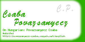 csaba povazsanyecz business card